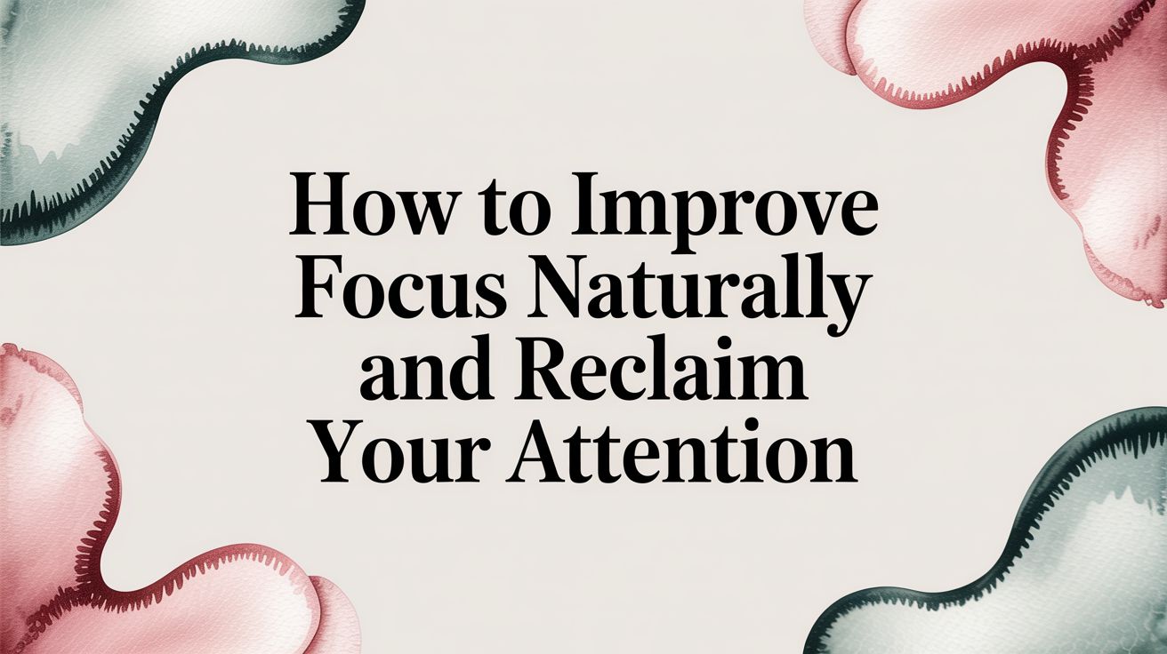 How to Improve Focus Naturally and Reclaim Your Attention
