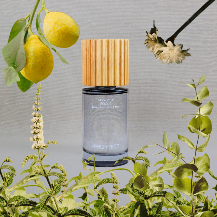 Aerchitect FOCUS mist with citrus, eucalyptus, and mint botanicals